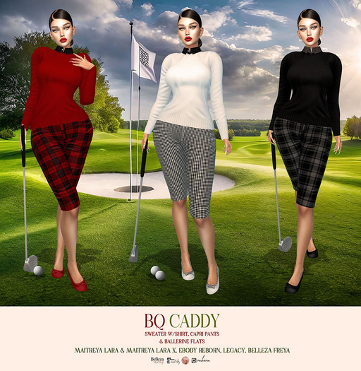 BQ::Caddy Capri Pants:: B/W Check