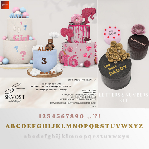SKVOST - Letters & Numbers Kit - Metallics Set