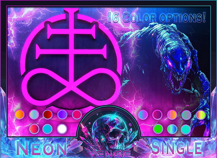 VENGE - Neon Sign -'Leviathan Cross' 