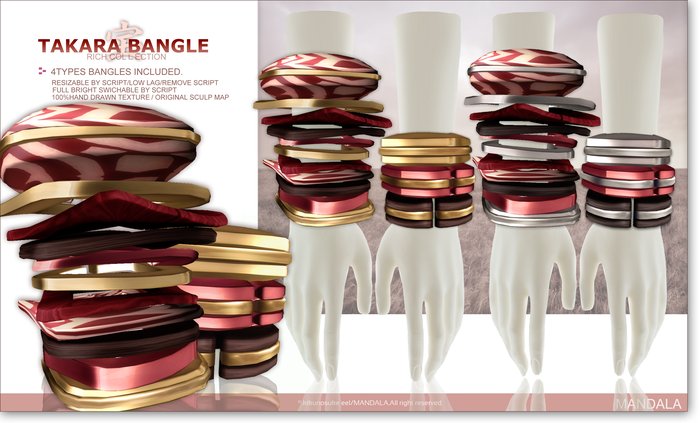 *[MANDALA]TAKARA BANGLE/RICH RED