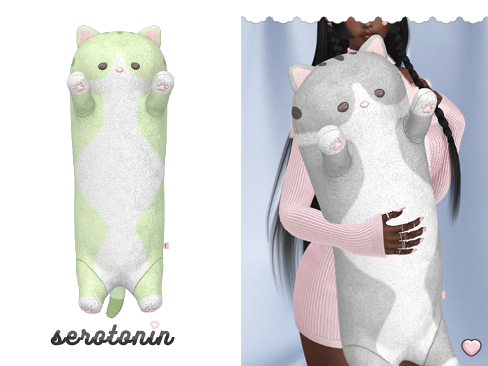 serotonin. long kitty plush : mint