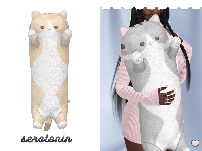 serotonin. long kitty plush : cream