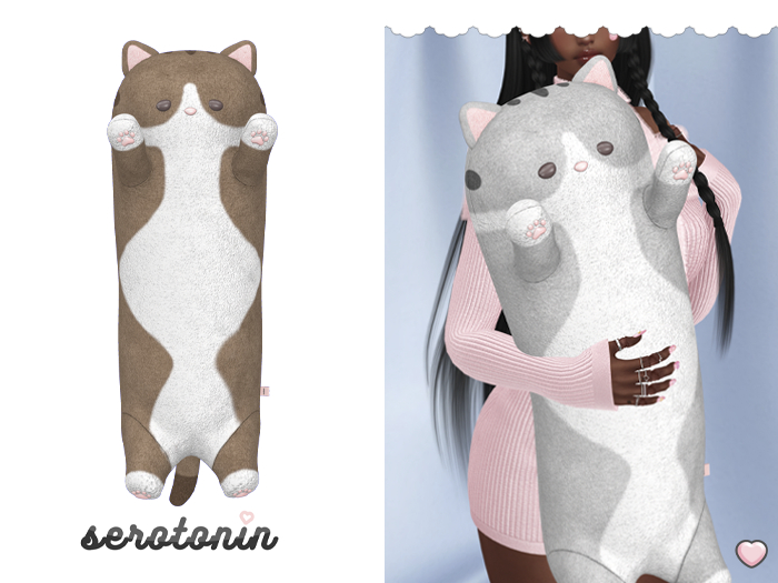 serotonin. long kitty plush : brown