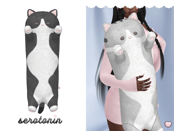 serotonin. long kitty plush : black