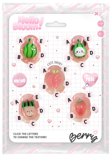 BLOOM - BERRY MIX NAILS [CUTE SHORT] eBODY