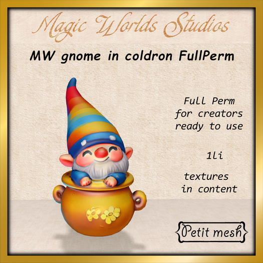 Second Life Marketplace - MW gnome in coldron FullPerm