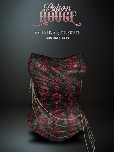 POISON ROUGE Valentina Corset Red Brocade