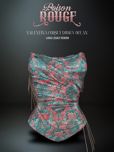 POISON ROUGE Valentina Corset Dusky Ocean 