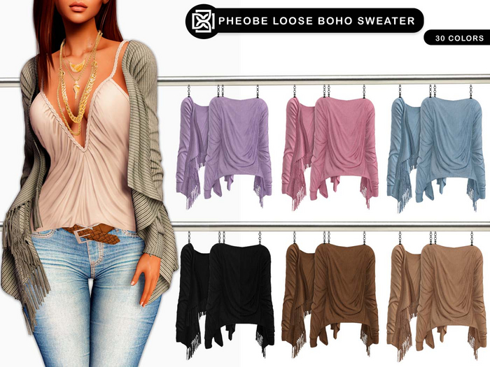 Addams - Pheobe - Loose Boho Sweater #FATPACK
