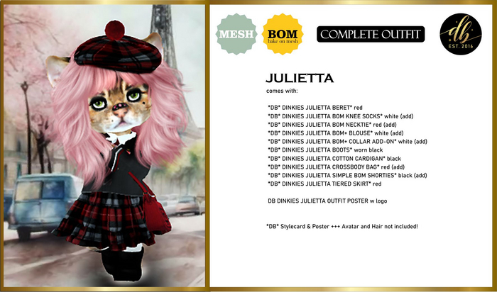 *DB* DINKIES JULIETTA OUTFIT*