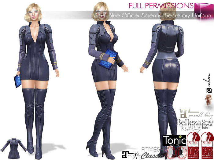 Full Perm Female Mini Skirt Sci-fi Uniform Dress For Maitreya 5.3 LaraX Ebody Reborn Legacy Belleza Slink Tonic Classic