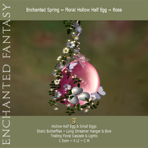 Enchanted Spring ~ Floral Hollow Half Egg ~ Rose