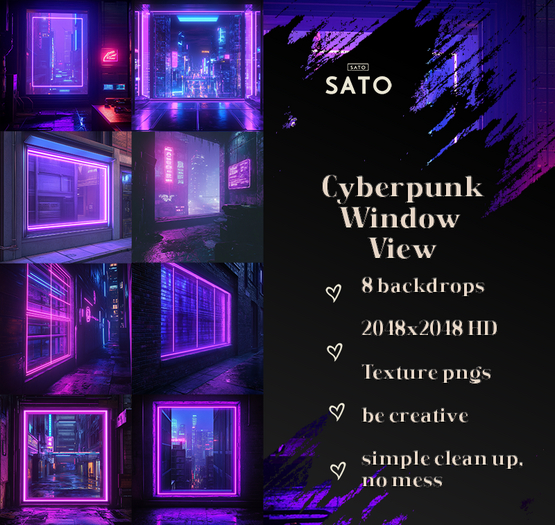 SATO - CyberPunk Window View backdrops (UNPACK)