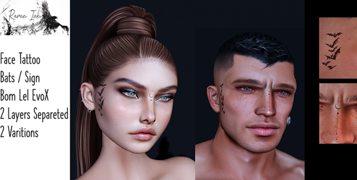 .:RaVen Ink:. Face Tattoo Bats / Sign