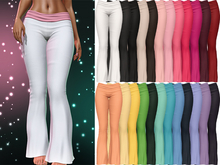 Flo Rolled Flare Pants [FATPACK] - Maitreya LaraX • PetiteX • eBody Reborn • Legacy Yoga Bottoms
