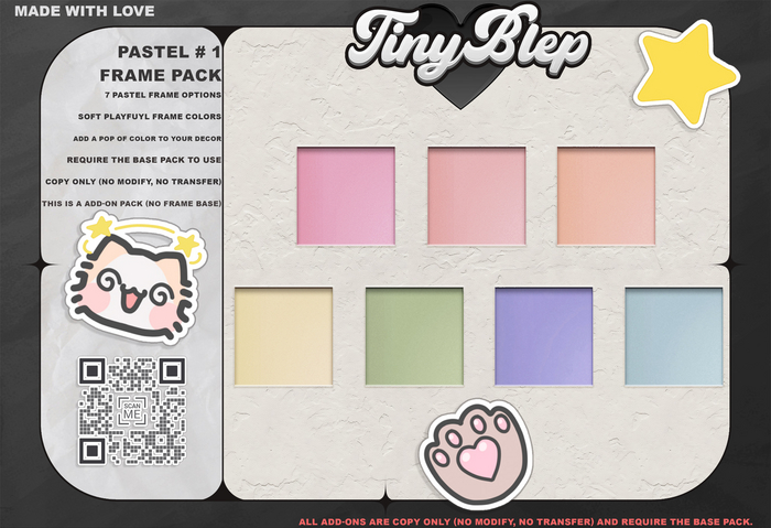 . Tiny Blep . Sticker Chart . Pastel Frame Hud