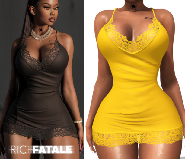 $RICH FATALE - BASIC SLIP BODYCON - CANARY