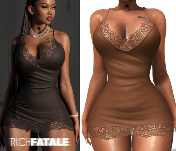 $RICH FATALE - BASIC SLIP BODYCON - MOCHA