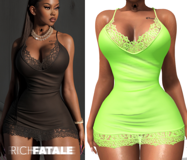 $RICH FATALE - BASIC SLIP BODYCON - SLIME