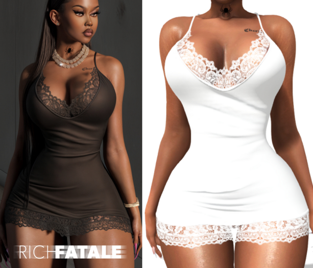 $RICH FATALE - BASIC SLIP BODYCON - SNOW