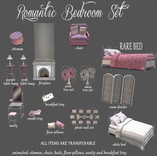 :.WS.: Romantic Bedroom Tree Art -Pink