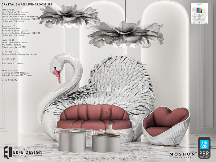 Crystal Swan Livingroom Set PG  PBR [Erfe Design] *