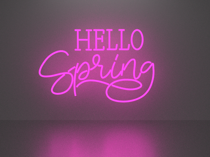 Hello spring 2 neon sign Full Permission