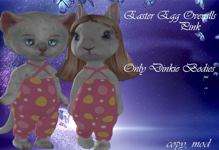 Dinkies Easter Egg Overalls Pink