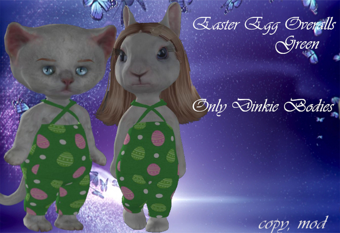 Dinkies Easter Egg Overalls Green