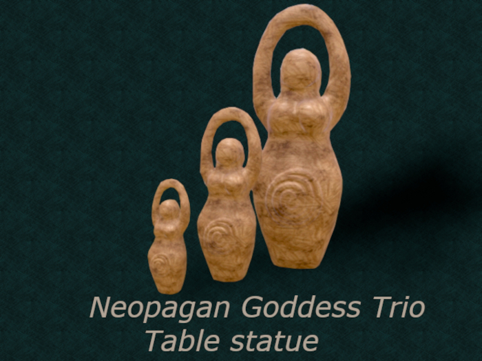 Goddess statue Clay trio
