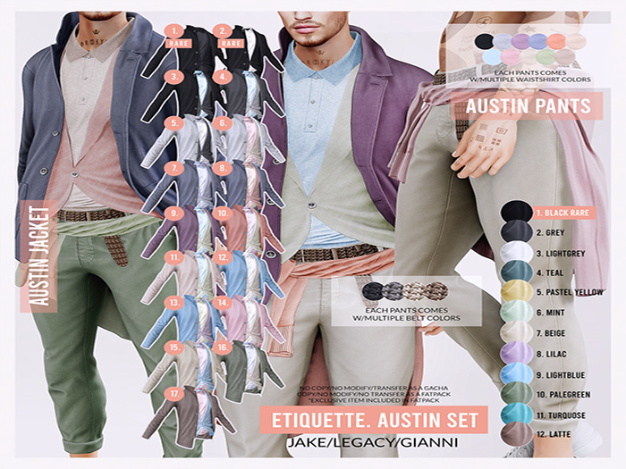 .etiquette. Austin FULL SET Jake Jacket Set 11 - PastelYellow 