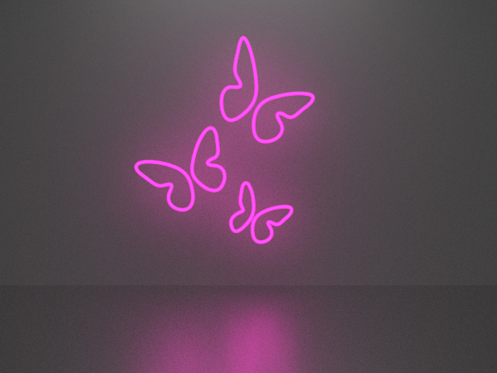 Butterflies neon sign Full Permission