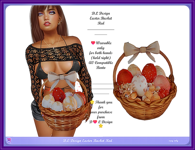 D.L Design Easter Basket Red