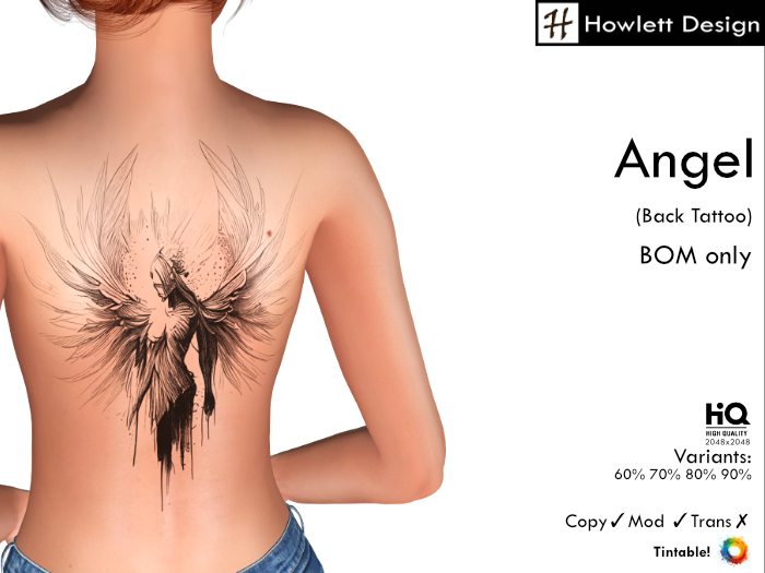 [HDesign] Angel (Back Tattoo)