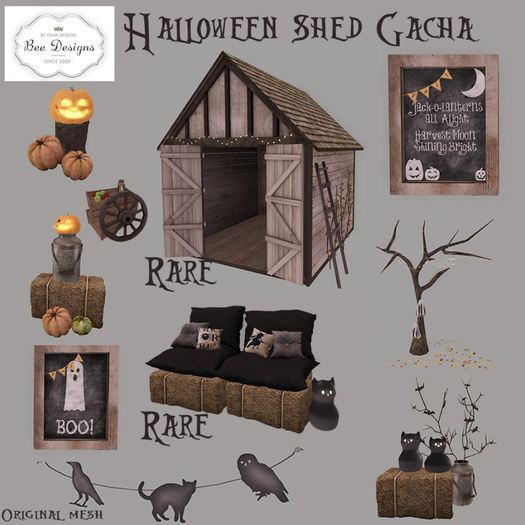 .:Bee Designs:. halloween Shed Gacha- Shed RARE