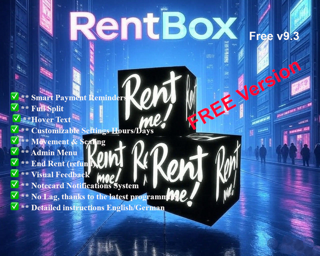 Free RentBox v9.3 freebie NEW Version Rent Automatic Payment Reminders gift Rent System Shop Business (10% commision) 