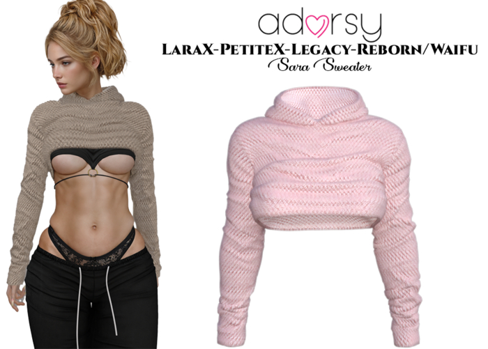 adorsy - Sara Sweater Soft Pink - LaraX/Legacy/PetiteX/Reborn/Waifu
