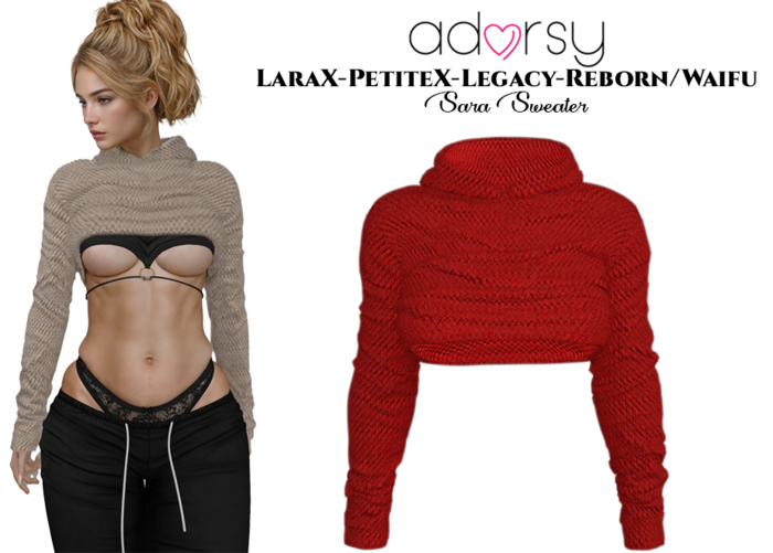 adorsy - Sara Sweater Deep Red - LaraX/Legacy/PetiteX/Reborn/Waifu