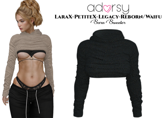 adorsy - Sara Sweater Dark Black - LaraX/Legacy/PetiteX/Reborn/Waifu