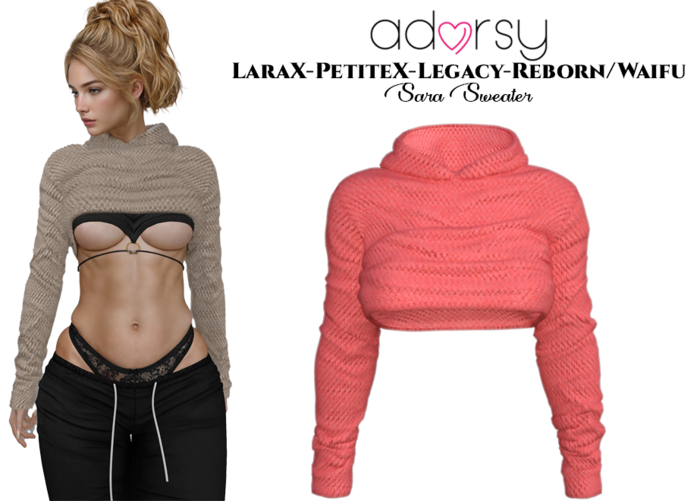 adorsy - Sara Sweater Coral - LaraX/Legacy/PetiteX/Reborn/Waifu