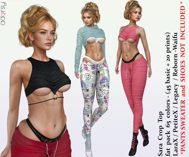 adorsy - Sara Top Fatpack - LaraX/Legacy/PetiteX/Reborn/Waifu