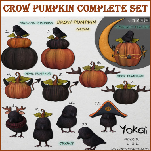 YOKAI - Crow pumpkin complete