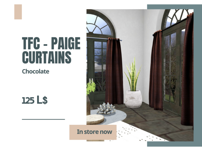 TFC -Paige curtains Chocolate 