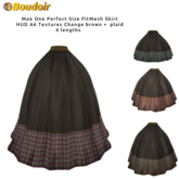 *!*BOUDOIR Mae FitMesh One Perfect Size Skirt A6 brown - plaid