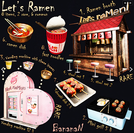4. BananaN. Let's ramen stools set 1 (boxed)