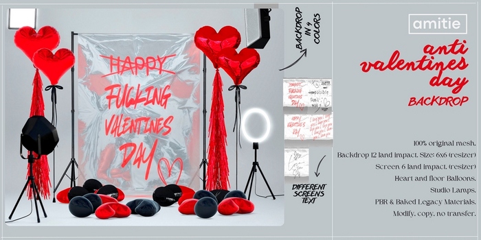 Amitie - Anti Valentines Backdrop