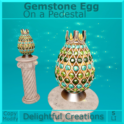 Gemstone Egg on Pedestal