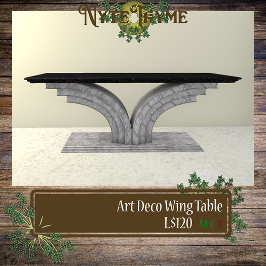 -NyteThyme- Art Deco Wing Table BOX
