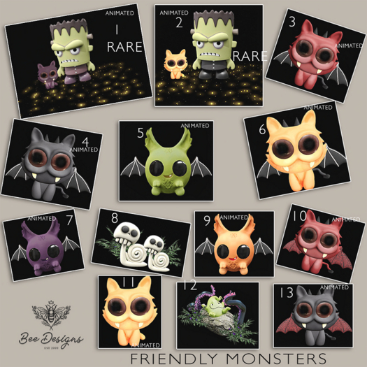 10 Bee Designs Friendly monsters
