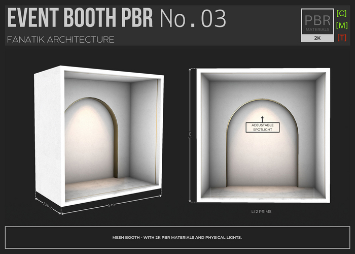 :FANATIK: Event Booth PBR No. 03 - Display Stand with Spotlights 2K PBR materials